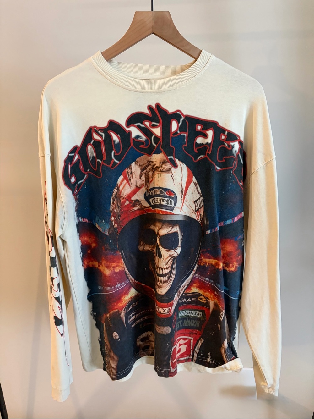 Men’s GodSpeed Skull Racer Long Sleeve Tee